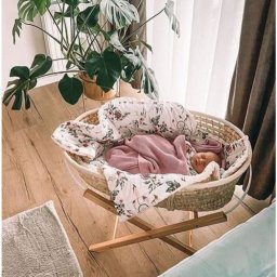 Cosulet bebe pentru dormit handmade din material ecologic Baby natur cu stand