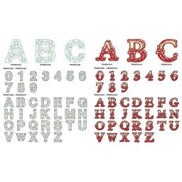 Colectie de litere traditionale si ornamentale, 108 modele, PigPong Lettering Collection Brother ScanNCut