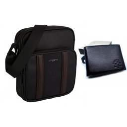 Geanta Borseta Reporter Taddeo Black Ungaro + CADOU Portofel West Polo din piele naturala