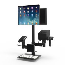 Stand POS multifunctional Maken (Periferice - Stalp + prindere 1 monitor + brat imprimanta si cititor)