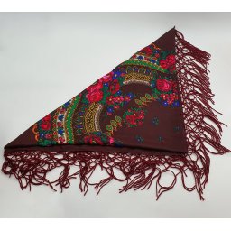 Batic etno mare - Imprimeu floral panza Maro