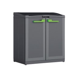 Dulap gradina, compact 2 usi pentru reciclare, material plastic, culoare grafit, Keter Moby, 110 L