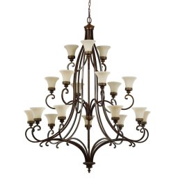 Candelabru casa scării Drawing Room, D137cm, H177-465cm, 18xE27, nuc-ivoire, FE-DRAWING-ROOM18