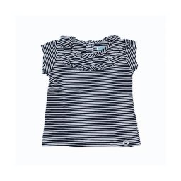 Tricou fete cu dungi si volanase,(culoare alb/bleumarin) Mayoral 6luni