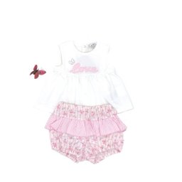 Compleu fete, maiou cu bretele late/pantaloni scurti, Melby 6luni