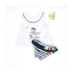 Set bebe de plaja, maiou/slip cu volanas, Mayoral