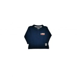 Tricou polo cu maneca lunga, culoare bleumarin, Emporio88 12luni