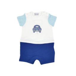 Salopeta bebe Mayoral 6-9luni (culoare alb/bleu/albastru)