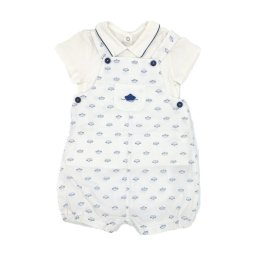 Set bebe, salopeta cu barcute/tricou polo, Mayoral 6-9luni