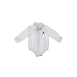 Body baieti, alb, Mini Birba 3luni (cu papion)