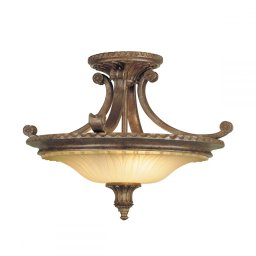 Semi-Plafonieră cu 4 brate și tija STIRLING CASTLE, bronz, D:48cm, 2 becuri, FE-STIRLING-CASTLESF