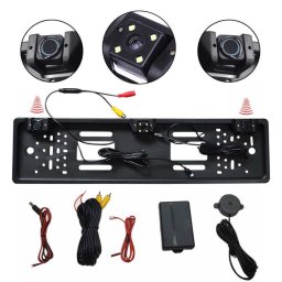 Set senzori de parcare cu camera marsarier pe suport numar