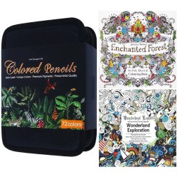 Set 72 creioane colorate cu penar si 2 carti de colorat, pentru desen si schite