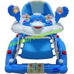 Premergator balansoar 2 in 1 cu roți din silicon Baby Care Ratusca Albastru