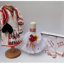 Set Traditional Botez - Costumas fetita Trusou Lumanare 6