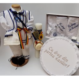 Set Traditional Botez - Costumas baietel Trusou Cutie pentru trusou Lumanare 2