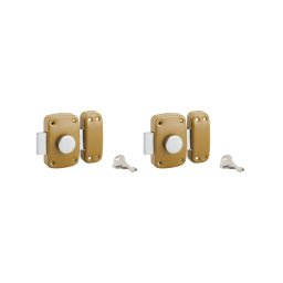 Set 2 broaste aplicate, cu buton, chei si cilindru, 23 x 45 mm, Serruprix
