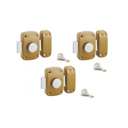 Set 3 broaste aplicate, cu buton, chei si cilindru, 23 x 45 mm, Serruprix
