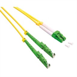 Cablu fibra optica Jumper Duplex OS2 LSH - LC APC Polish, LSOH, Galben 1m, Roline 21.15.9481