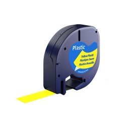Etichete din plastic compatibile DYMO LetraTag 12 mm galben pentru organizare acasa si identificare vizibila S0721620