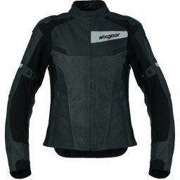 Geacă Moto Damă din Piele & Textil SIXGEAR ALISA · Negru