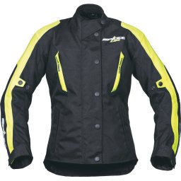 Geacă Moto Damă din Textil SPEED UP LILY · Negru / Verde-Fluo