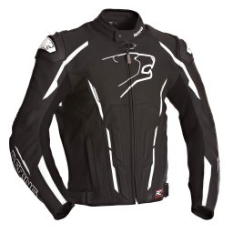 Geacă Moto din Piele & Textil BERING STORM-R · Negru / Alb