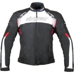 Geacă Moto din Textil SIXGEAR STRIKER · Negru / Alb
