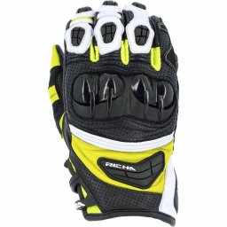Mănuși Moto din Piele & Textil RICHA STEALTH · Negru / Galben-fluo