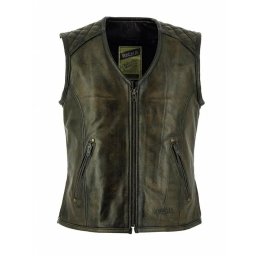 Vestă Moto din Piele RICHA GILET COLT · Maro
