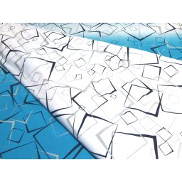 Lenjerie de pat Duo Blue - figuri geometrice, bumbac de calitate I
