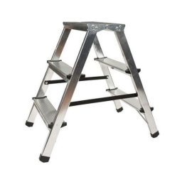 Scara aluminiu, 2 tronsoane, 2 trepte, platforma, max 125 kg, 0.67 m, Drabest