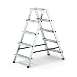 Scara aluminiu, 2 tronsoane, 4 trepte, platforma, max 125 kg, 1.13 m, Drabest