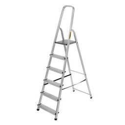 Scara aluminiu, 5 trepte, platforma, max 125 kg, 1.91 m, Drabest