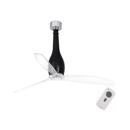 Ventilator de tavan FARO 32002 ETERFAN negru/transparent d. 128 cm + telecomandă