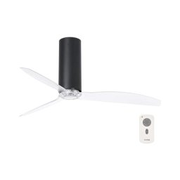 Ventilator de tavan FARO 32036 TUBE FAN negru/transparent d. 128 cm + telecomandă