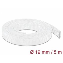 Plasa pentru organizarea cablurilor 5m x 19mm alb, Delock 20695