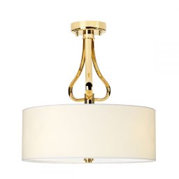 Semi-Plafonieră baie FALMOUTH, auriu-alb, D:40cm, H:42.5cm, IP44, 3 becuri G9-LED, BATH-FALMOUTH-SF-FG