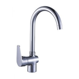 Baterie chiuveta bucatarie, pipa inalta, monocomanda, crom, Luga, Kuchinox BQL 068D