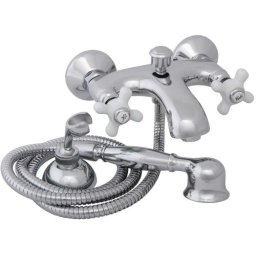 Baterie cada cu set de dus, rozete, crom, dubla comanda, Kuchinox Stilo Beya