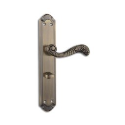 Manere usa interior antichizat cu placa Retro bronz inter ax 72 mm, inchidere wc, KCS 413A