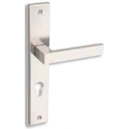 Maner usa interior cu placa argintiu 72 mm cu placa seria Qubic