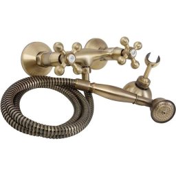 Baterie baie pentru dus, cu set de dus, stilo Retro bronz, Kuchinox BKI 540D