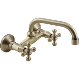 Baterie cu prindere pe perete,dubla comanda, stil Retro bronz antichizat, Kuchinox BKI 550D