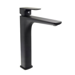 Baterie lavoar cu pipa inalta fixa, culoare negru mat, Gamma