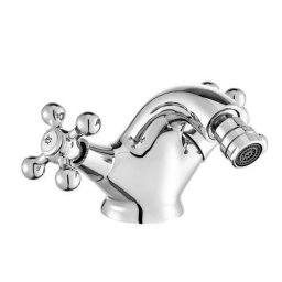 Baterie baie pentru bideu, stilo Retro, crom cu rozete in cruce dubla comanda,Kuchinox BKI 032D