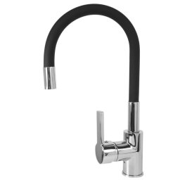 Baterie chiuveta bucatarie cu pipa flexibila, neagra
