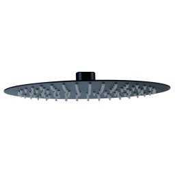 Para dus fixa superioara din otel ultra slim culoare negru mat rotunda 30 cm