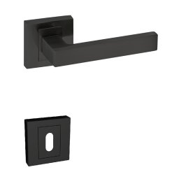 Manere usa de interior negru cu rozeta cheie Kuchinox Qubic