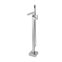 Baterie cada freestanding cu montaj pe podea, set de dus, finisaj crom